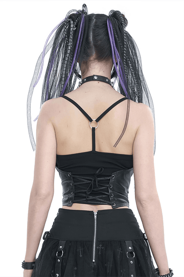 Gothic Punk Spaghetti Strap Camis with Lace-up